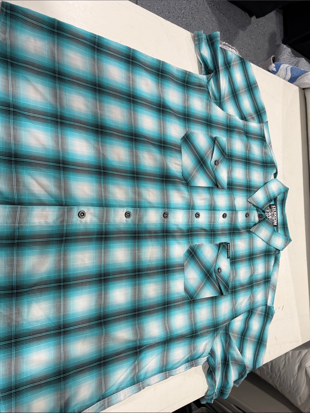 DIXXON Teal Plaid Short-Sleeve Button-Down Shirt